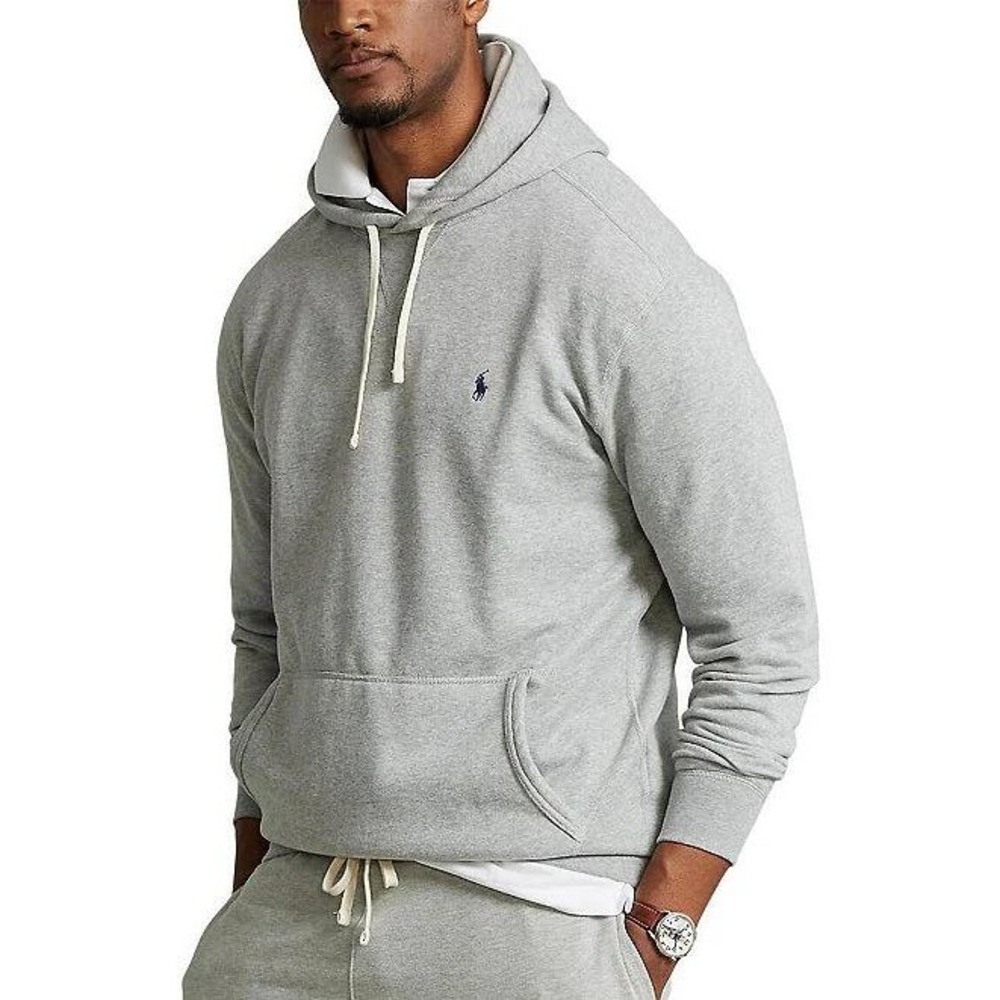 NWT Polo Ralph Lauren Mens 2XL TALL Fleece Hoodie Gray Heather Sweatshirt~NWT